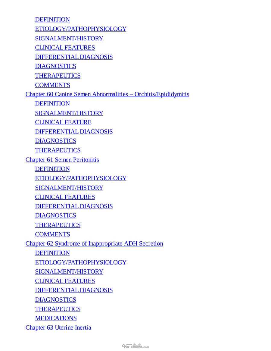 Preview page of Blackwells Five Minute Veterinary Consult Clinical Companion Small Animal Endocrinology and Reproduction
