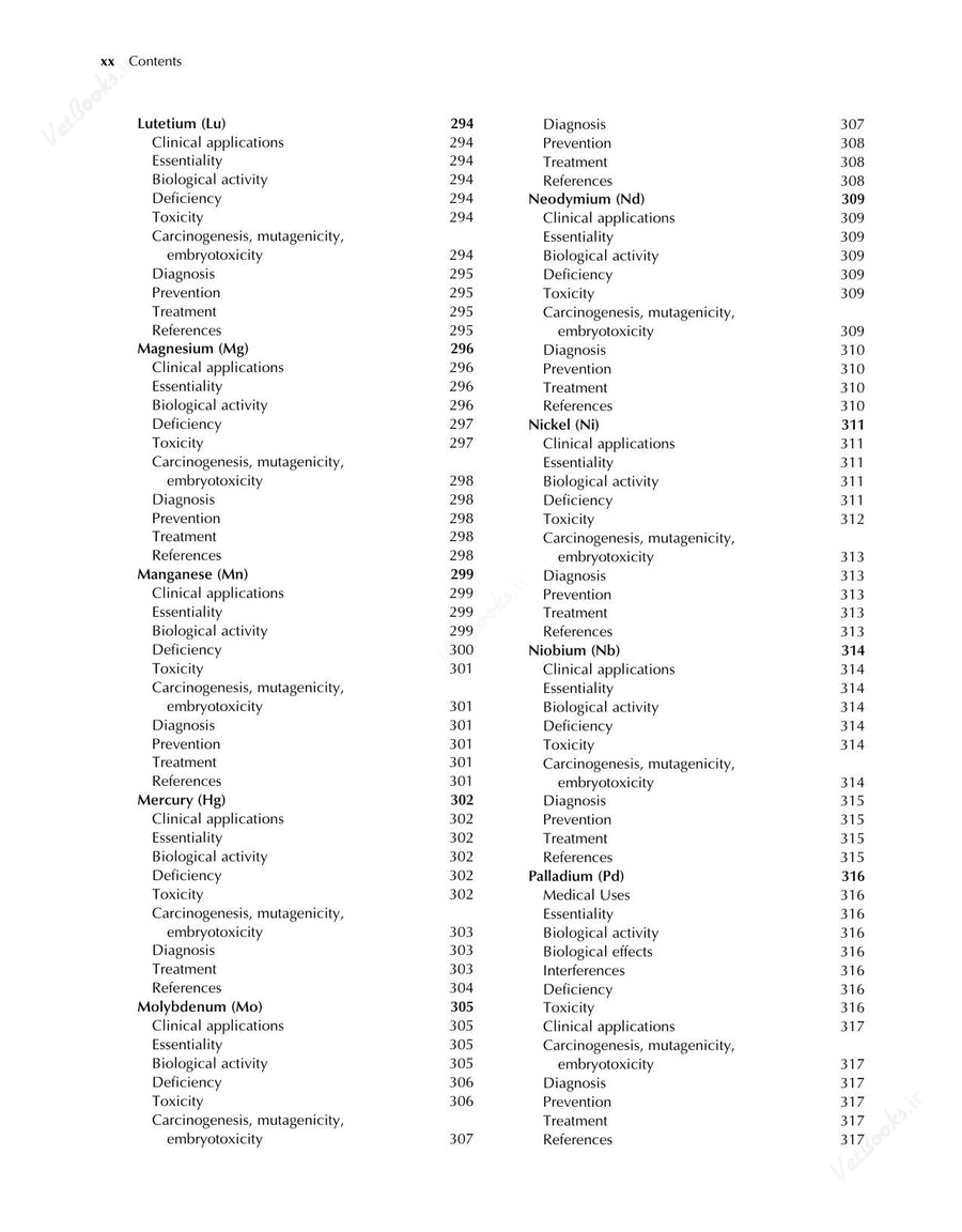 Preview page of Clinical Signs in Humans and Animals Associated with Minerals, Trace Elements and Rare Earth Elements