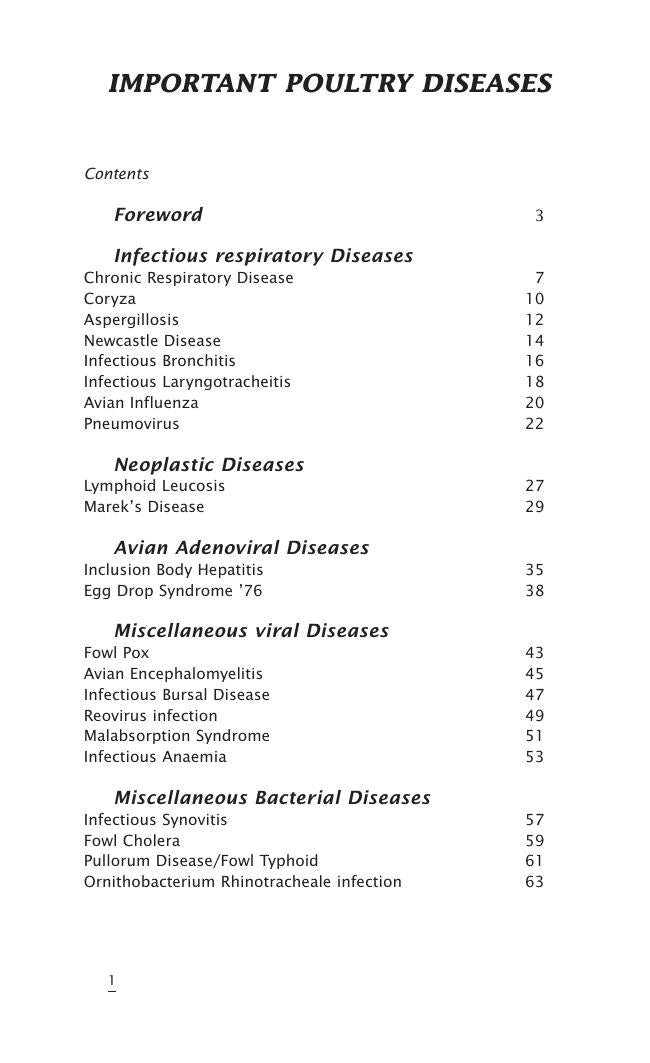 Important Poultry Diseases
