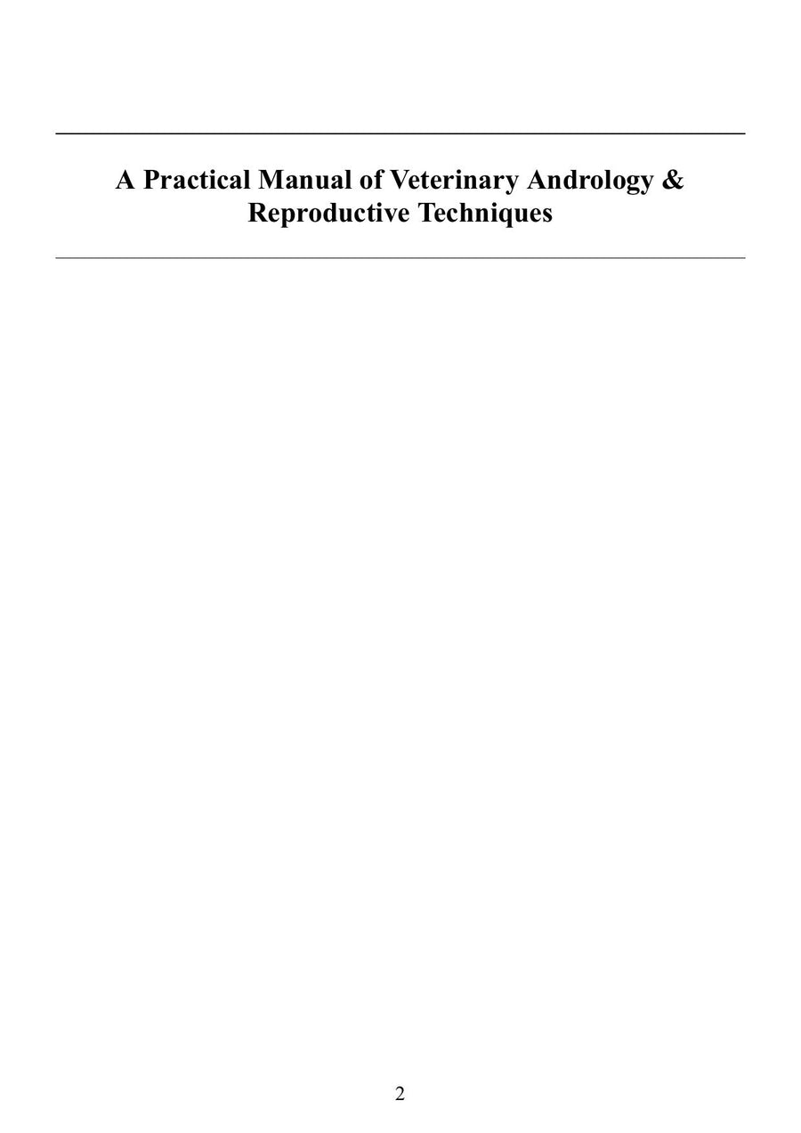 Preview page of A Practical Manual of Veterinary Andrology and Reproductive Techniques