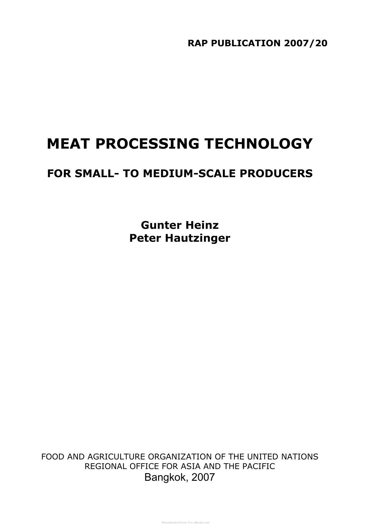 Meat Processing Technology For Small To Medium Scale Producers