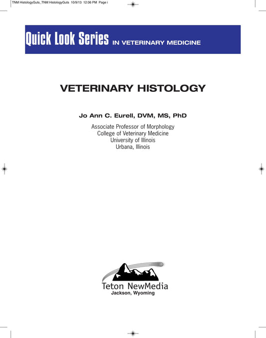 Veterinary Histology By Jo Ann Coers Eurell