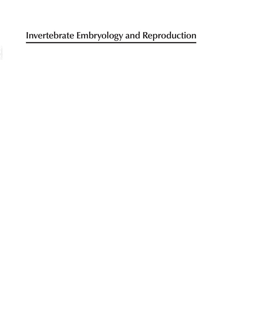 Preview page of Invertebrate Embryology and Reproduction