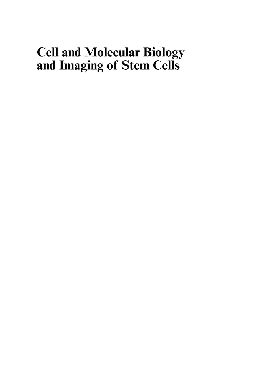 Preview page of Cell and Molecular Biology and Imaging of Stem Cells