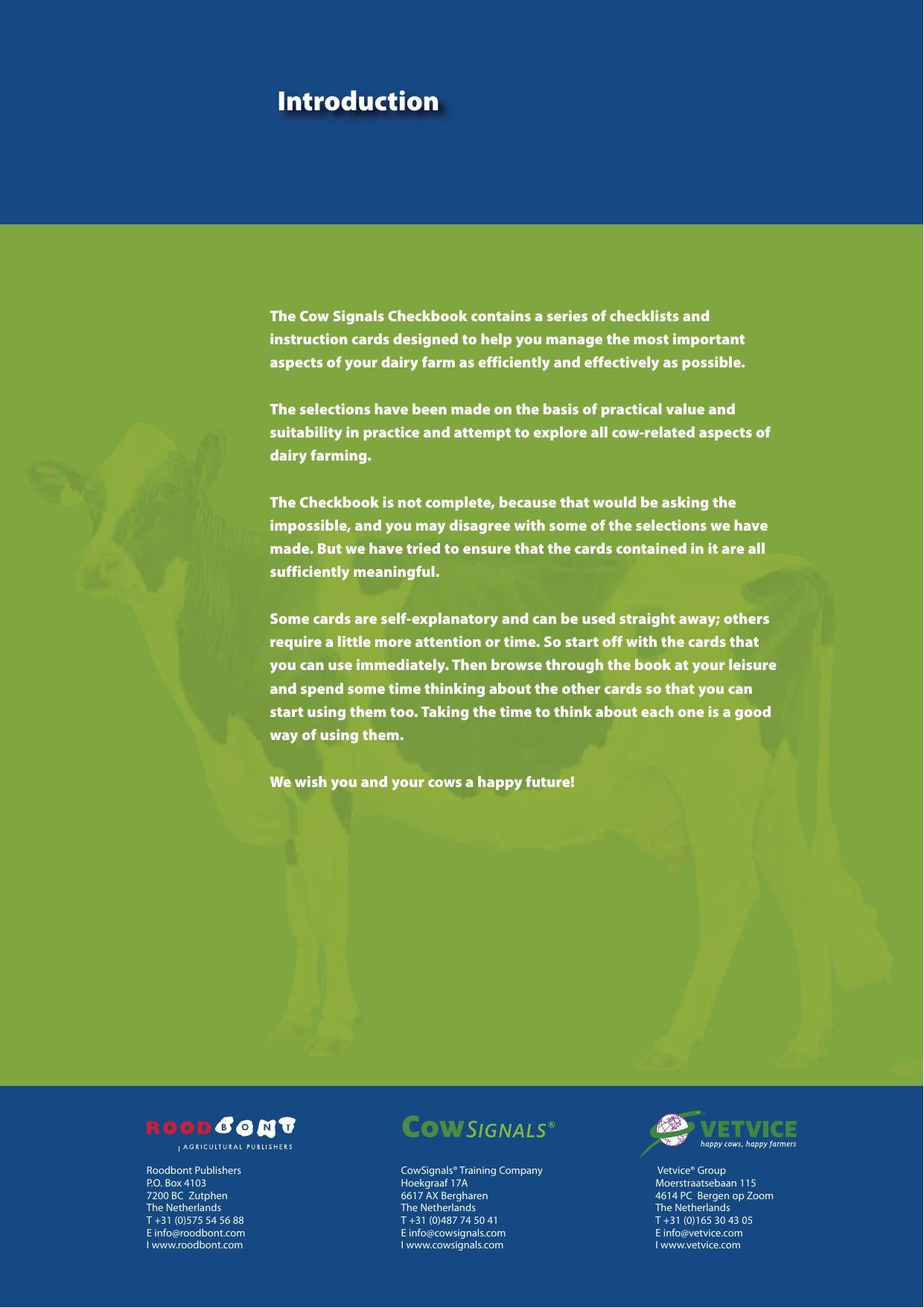 Cow Signals Checkbook Working On Health Production And Welfare