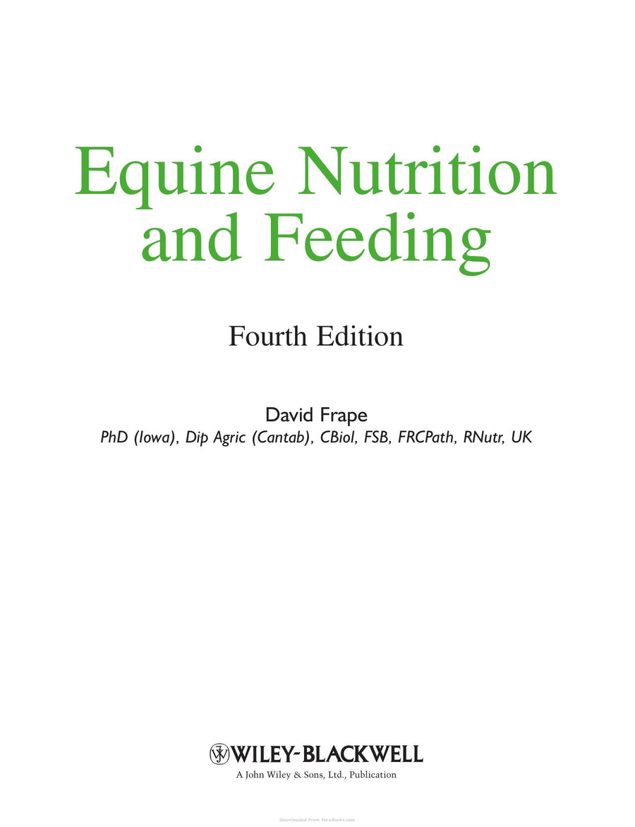 Preview page of Equine Nutrition and Feeding 4th Edition