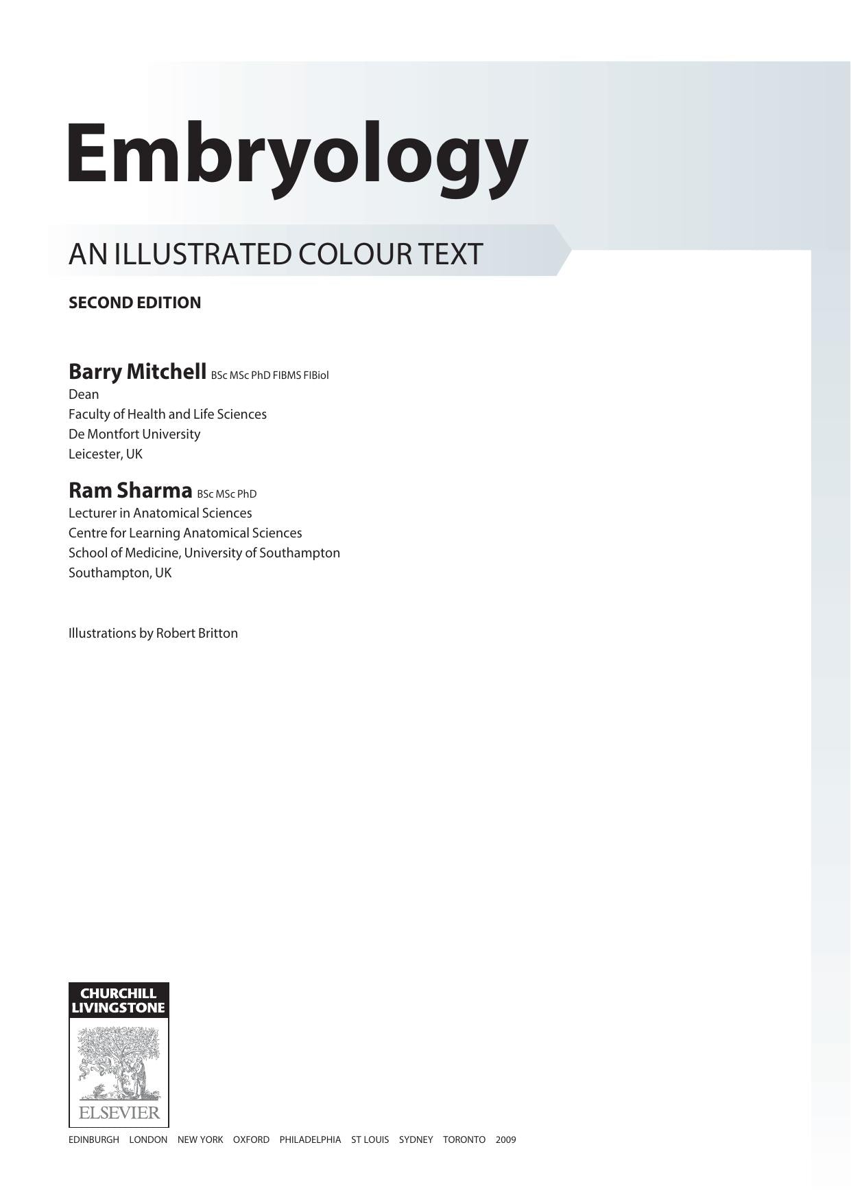 Embryology An Illustrated Colour Text 2Nd Edition