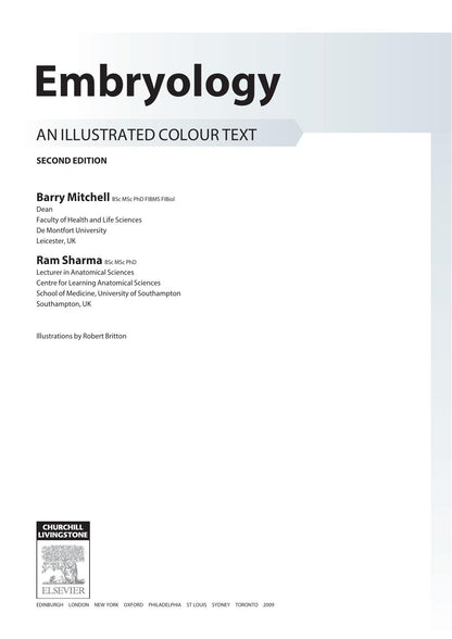 Embryology an Illustrated Colour Text 2nd Edition