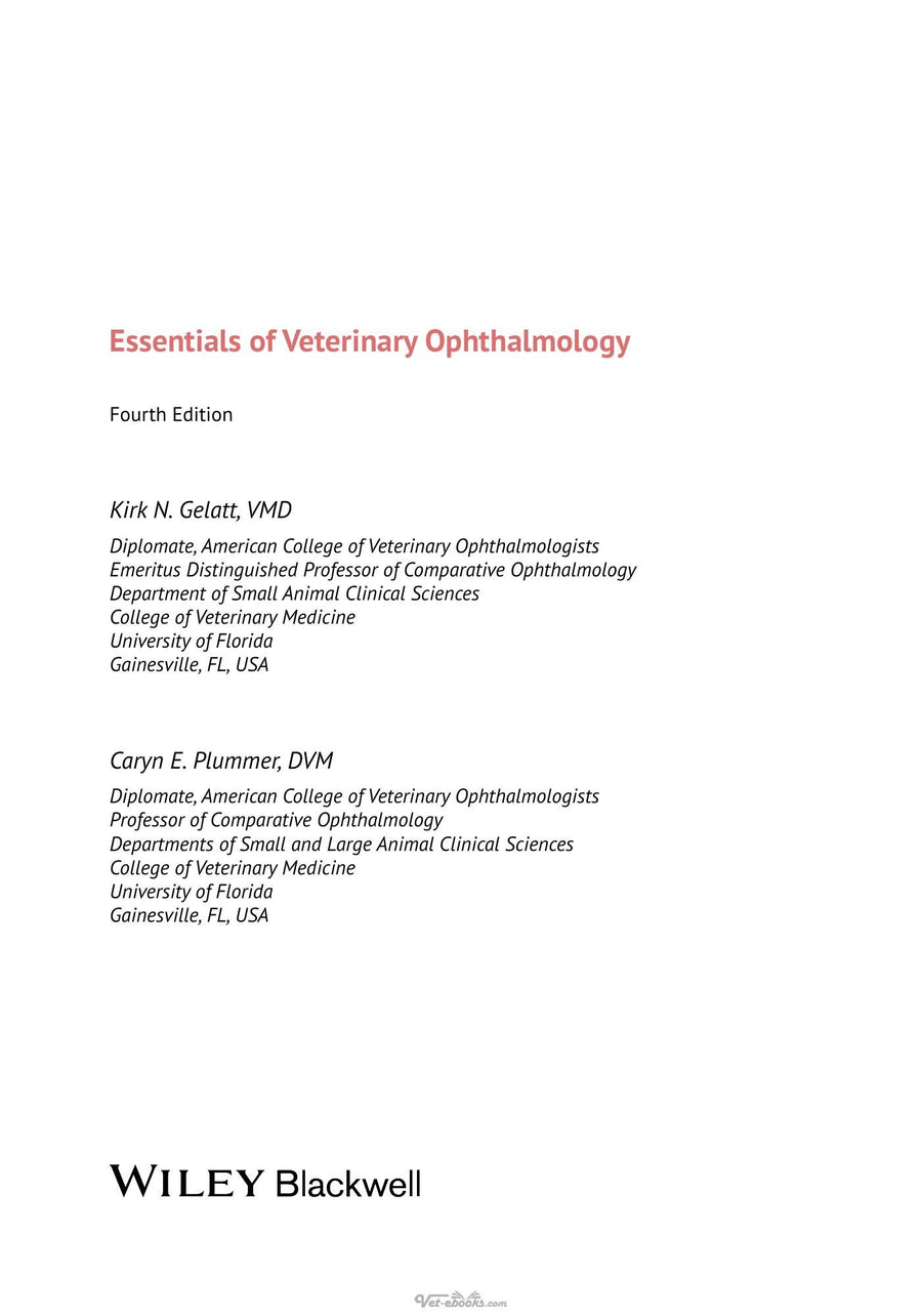 Preview page of Essentials of Veterinary Ophthalmology 4th Edition