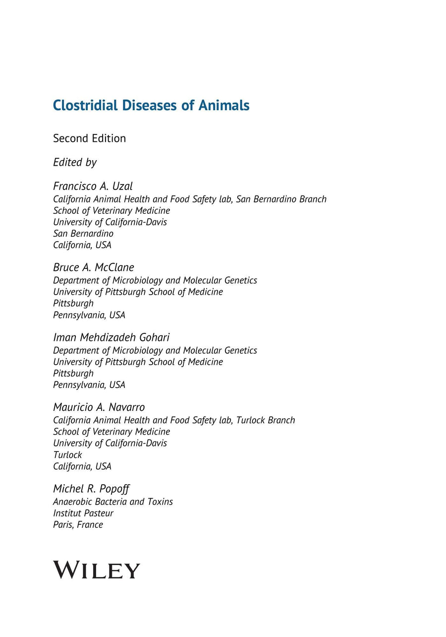 Preview page of Clostridial Diseases of Animals 2nd Edition