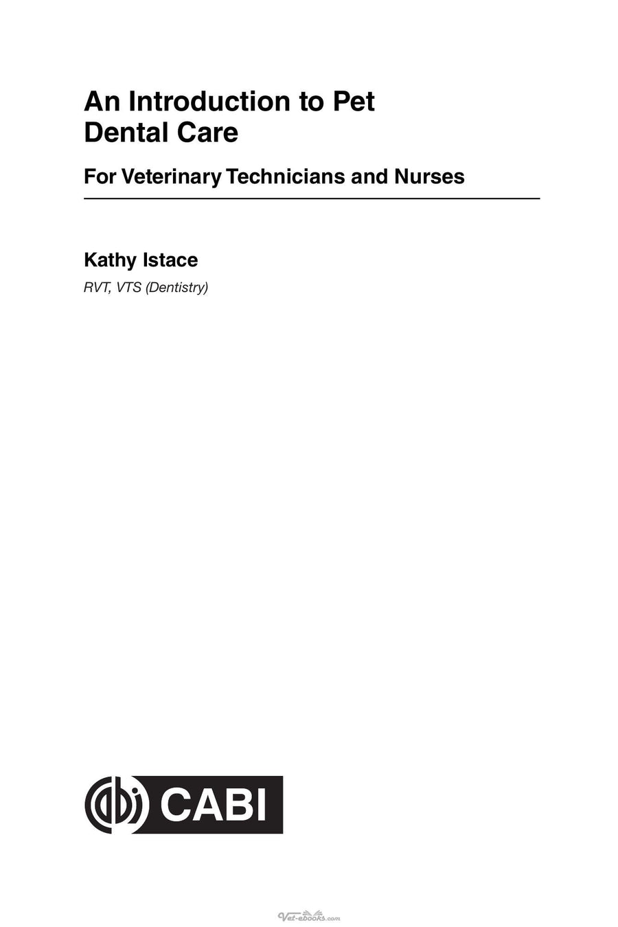 Preview page of An Introduction to Pet Dental Care for Veterinary Nurses and Technicians
