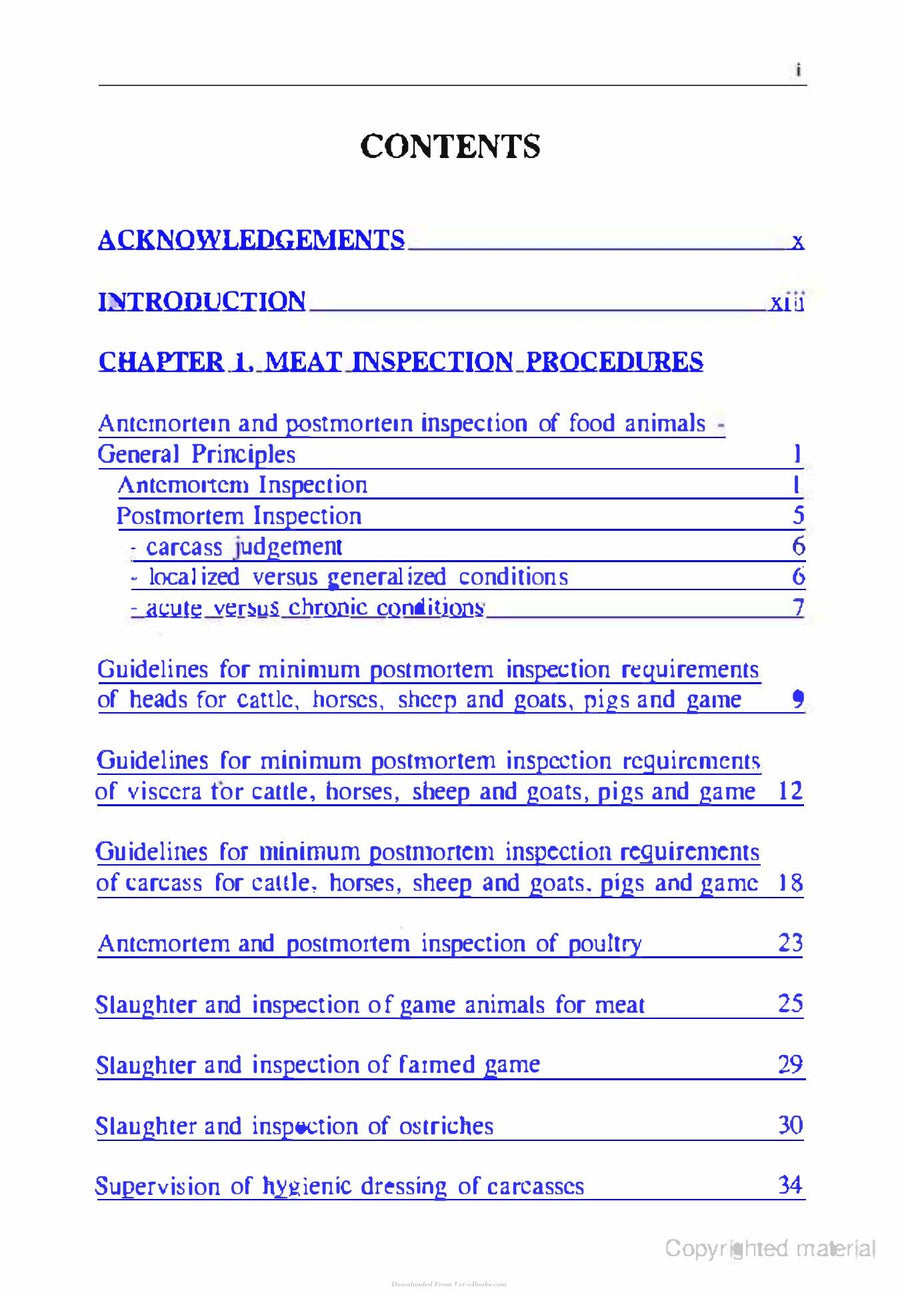 Preview page of Manual on Meat Inspection for Developing Countries