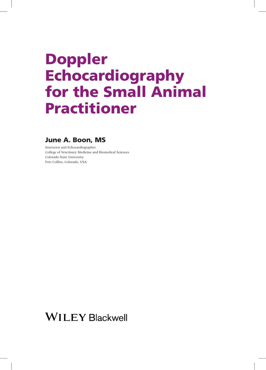 Preview page of Doppler Echocardiography for the Small Animal Practitioner