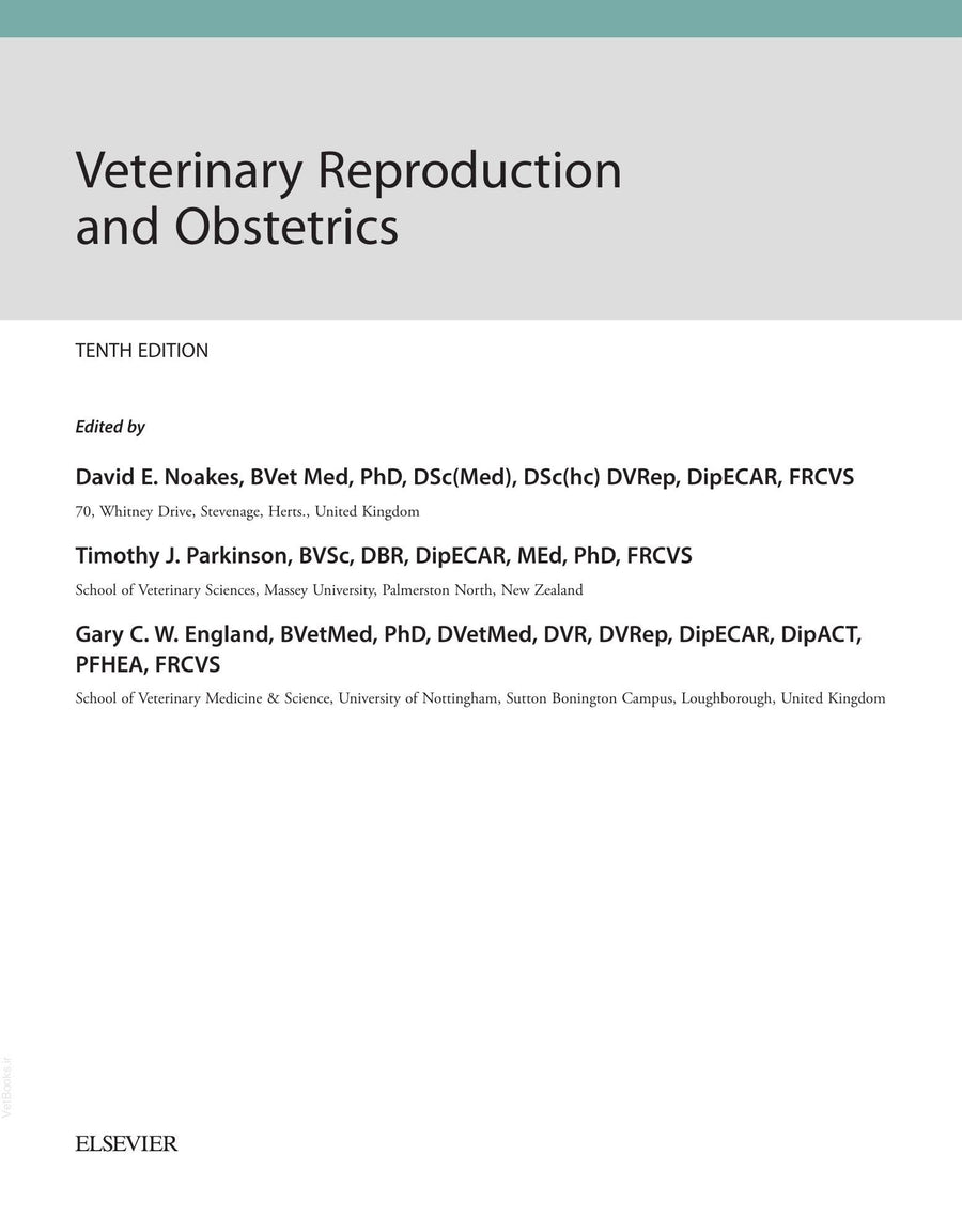 Preview page of Veterinary Reproduction and Obstetrics 10th Edition