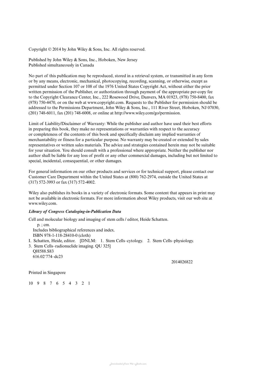 Preview page of Cell and Molecular Biology and Imaging of Stem Cells