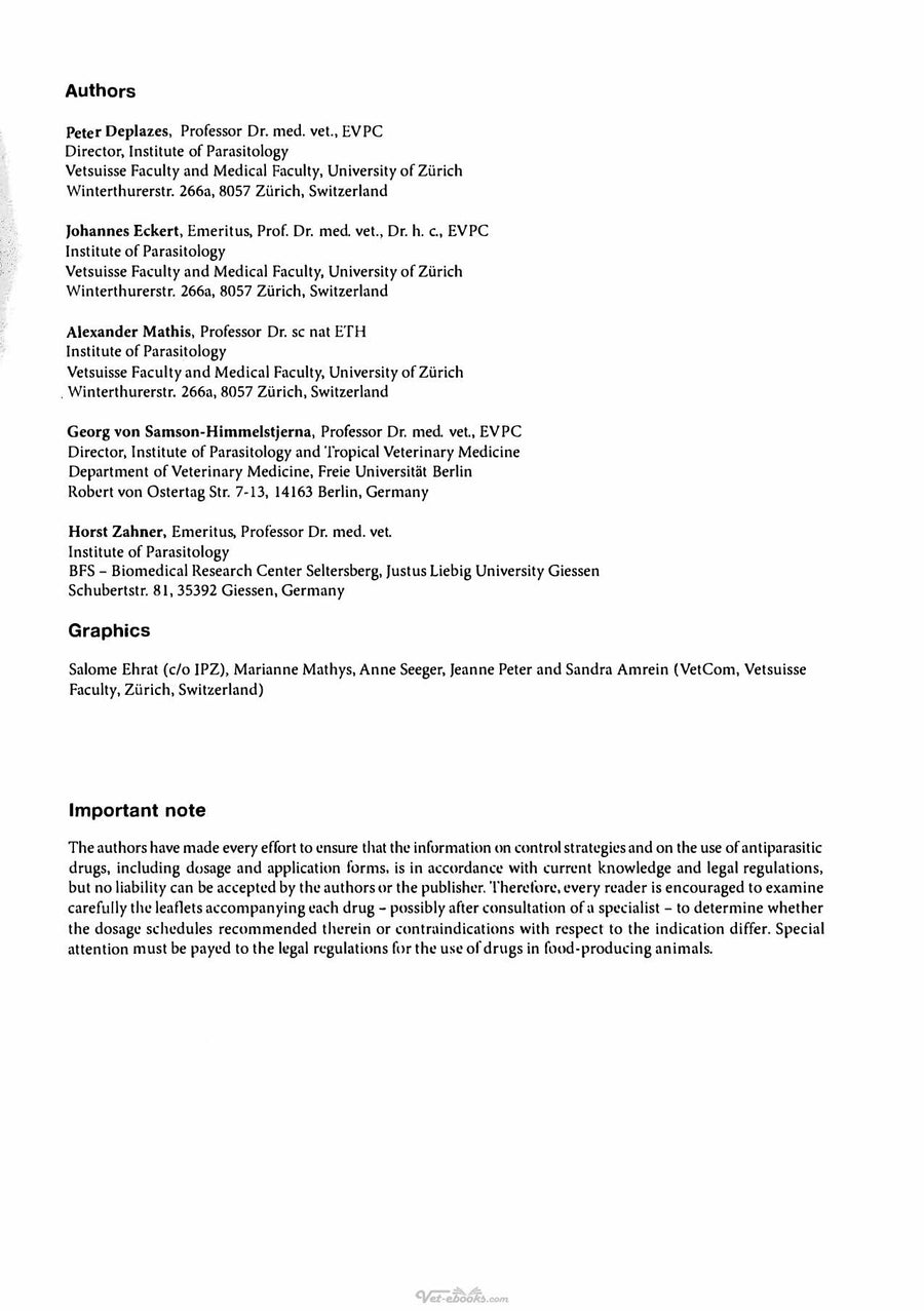 Preview page of Parasitology in Veterinary Medicine