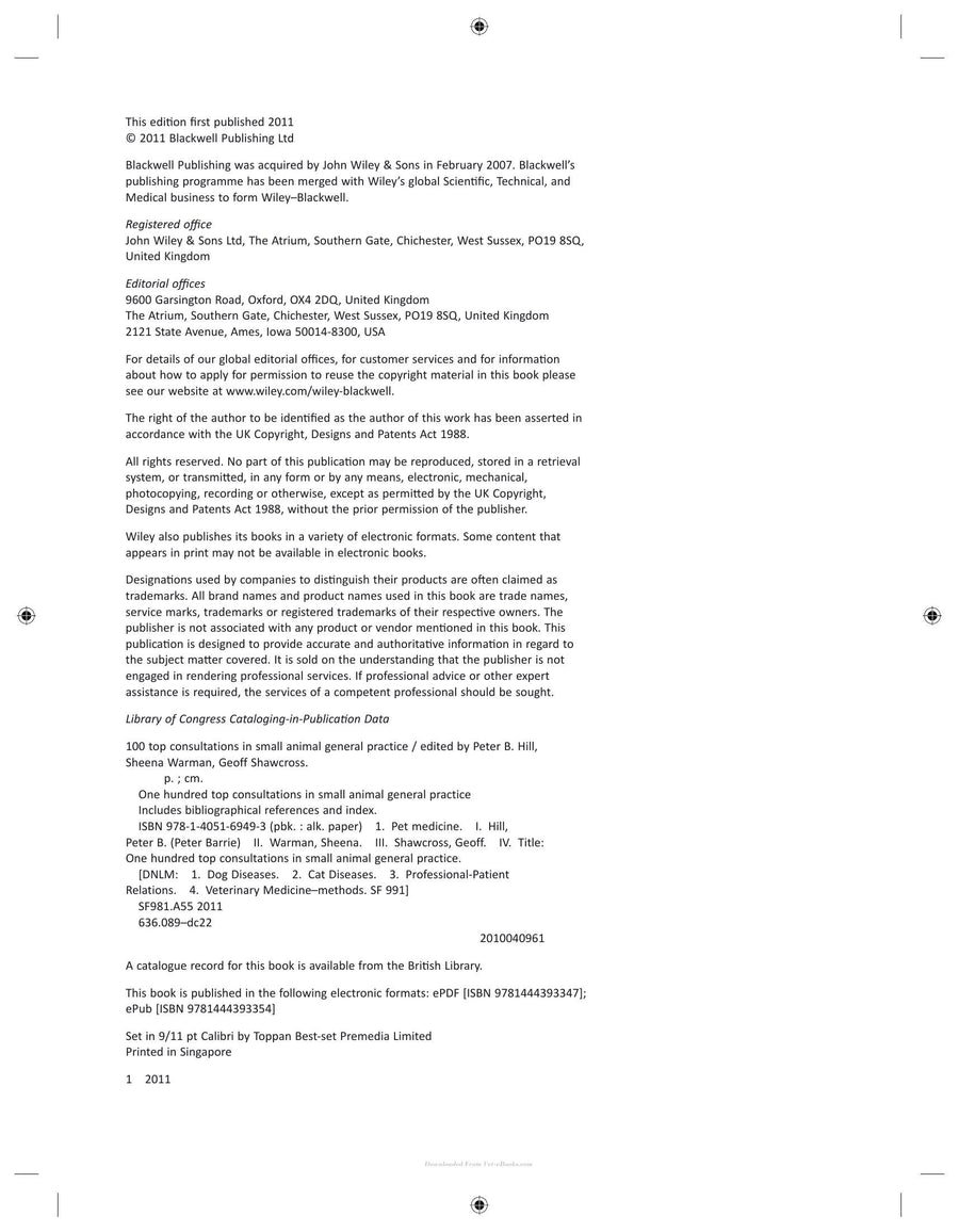 Preview page of 100 Top Consultations in Small Animal General Practice