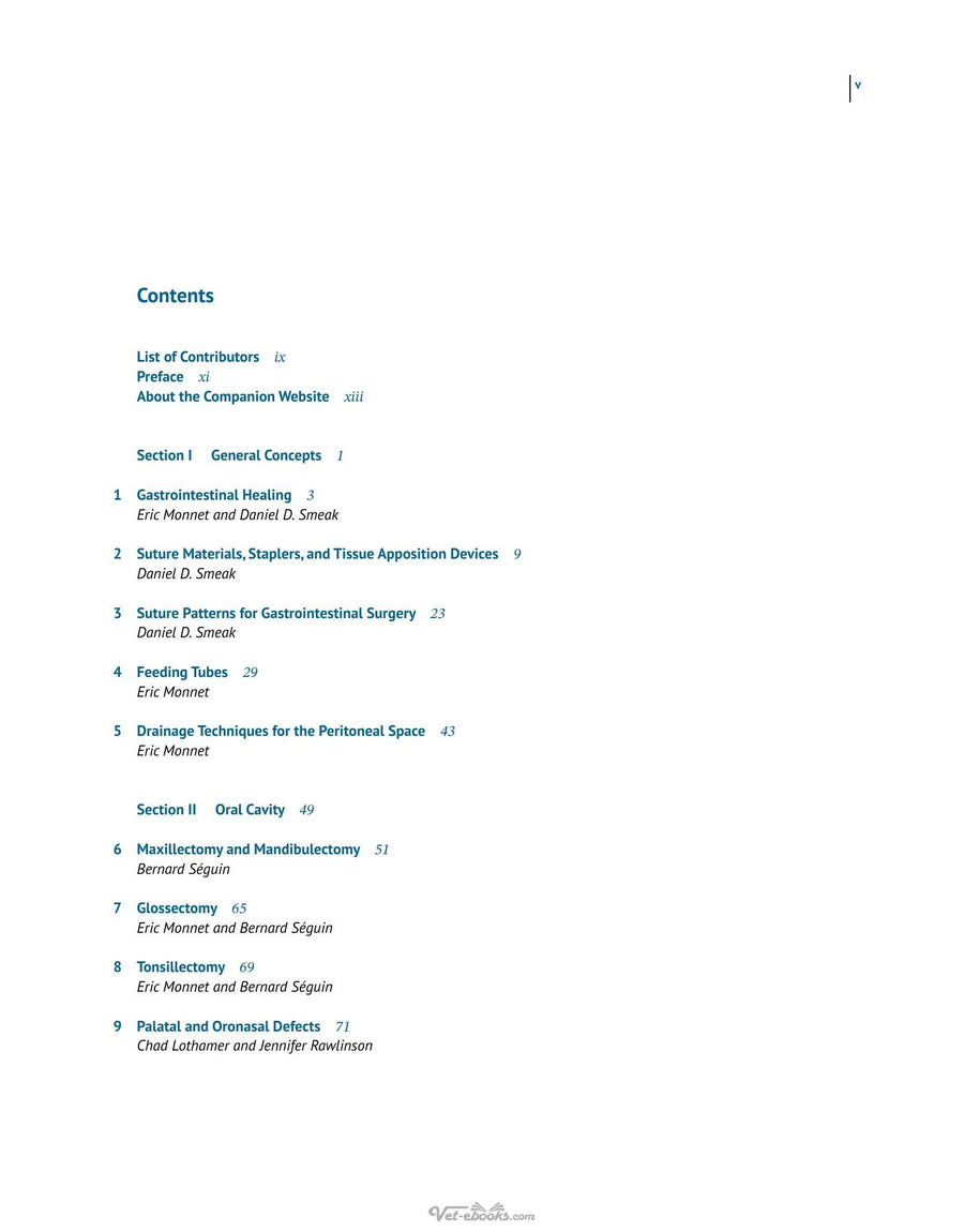 Preview page of Gastrointestinal Surgical Techniques in Small Animals