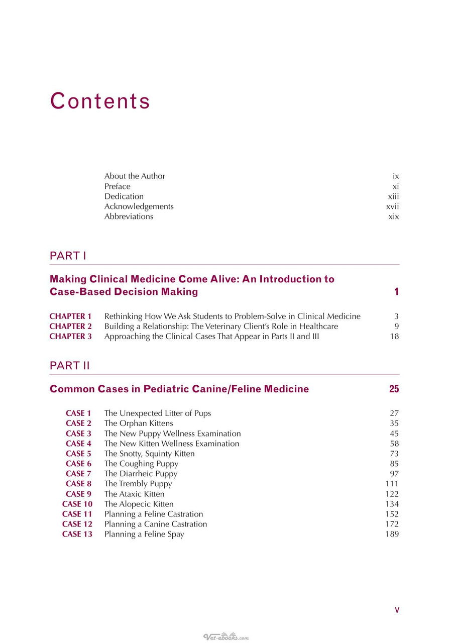Preview page of The Veterinary Workbook of Small Animal Clinical Cases
