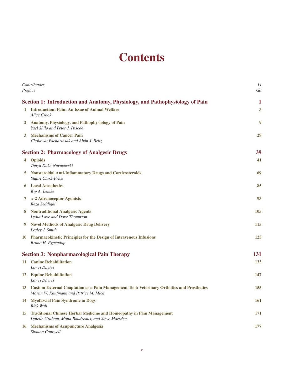 Preview page of Pain Management in Veterinary Practice