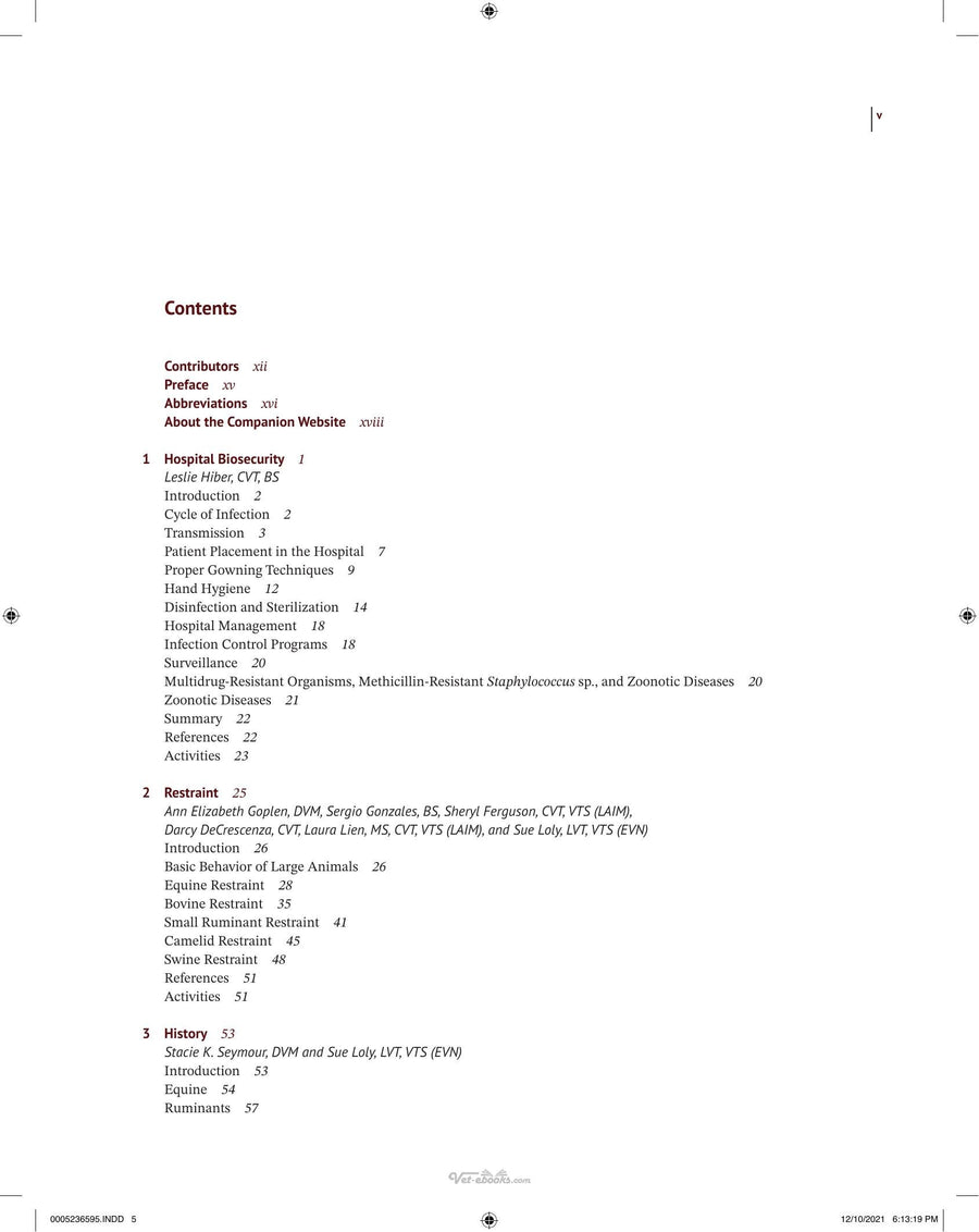 Preview page of Large Animal Medicine for Veterinary Technicians