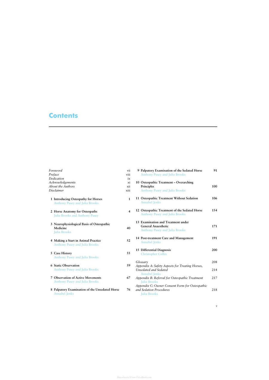 Preview page of Osteopathy and the Treatment of Horses