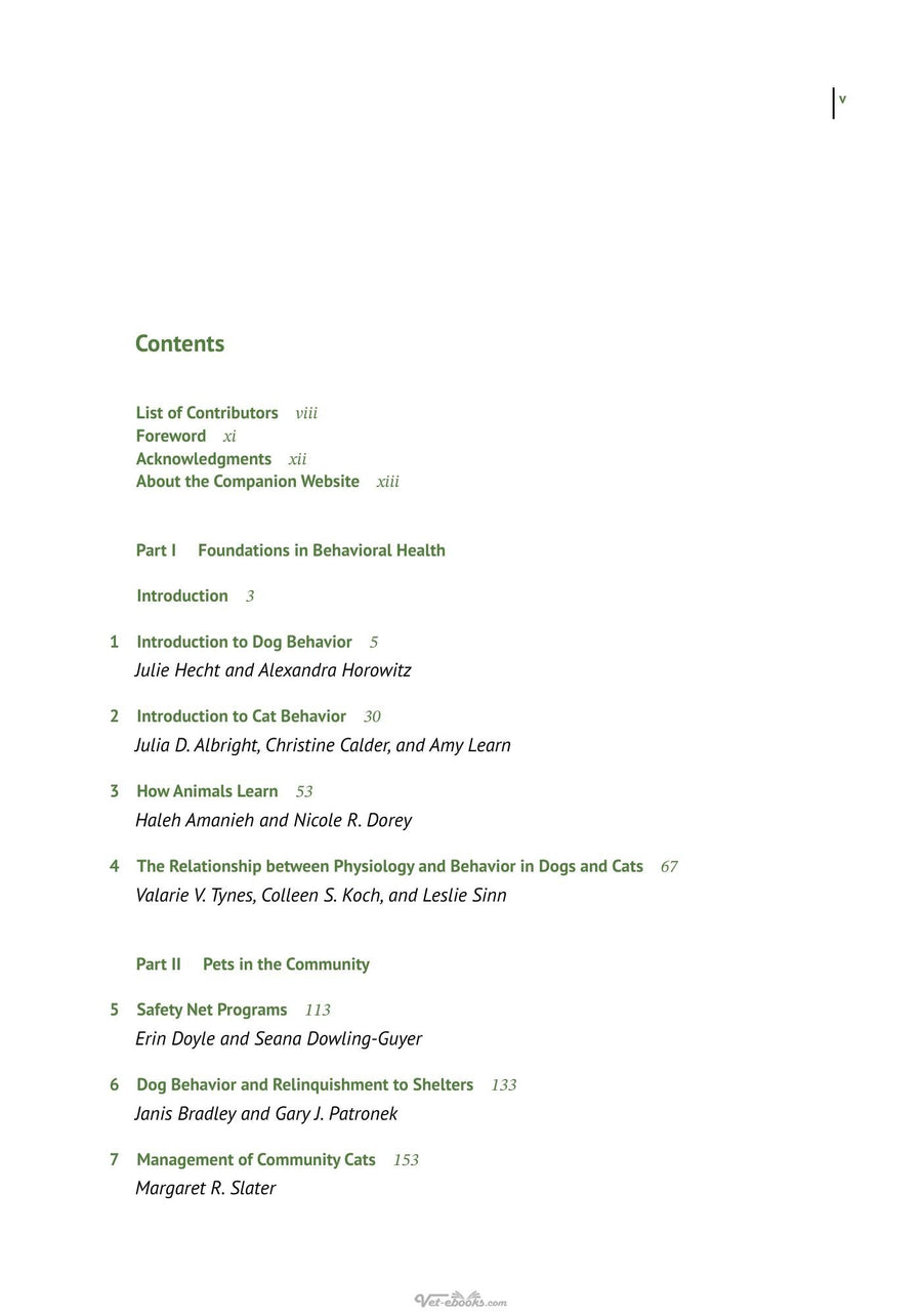 Preview page of Animal Behavior for Shelter Veterinarians and Staff 2nd Edition