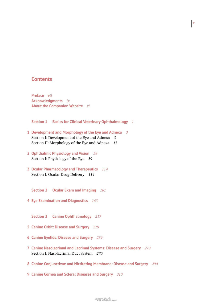 Preview page of Essentials of Veterinary Ophthalmology 4th Edition