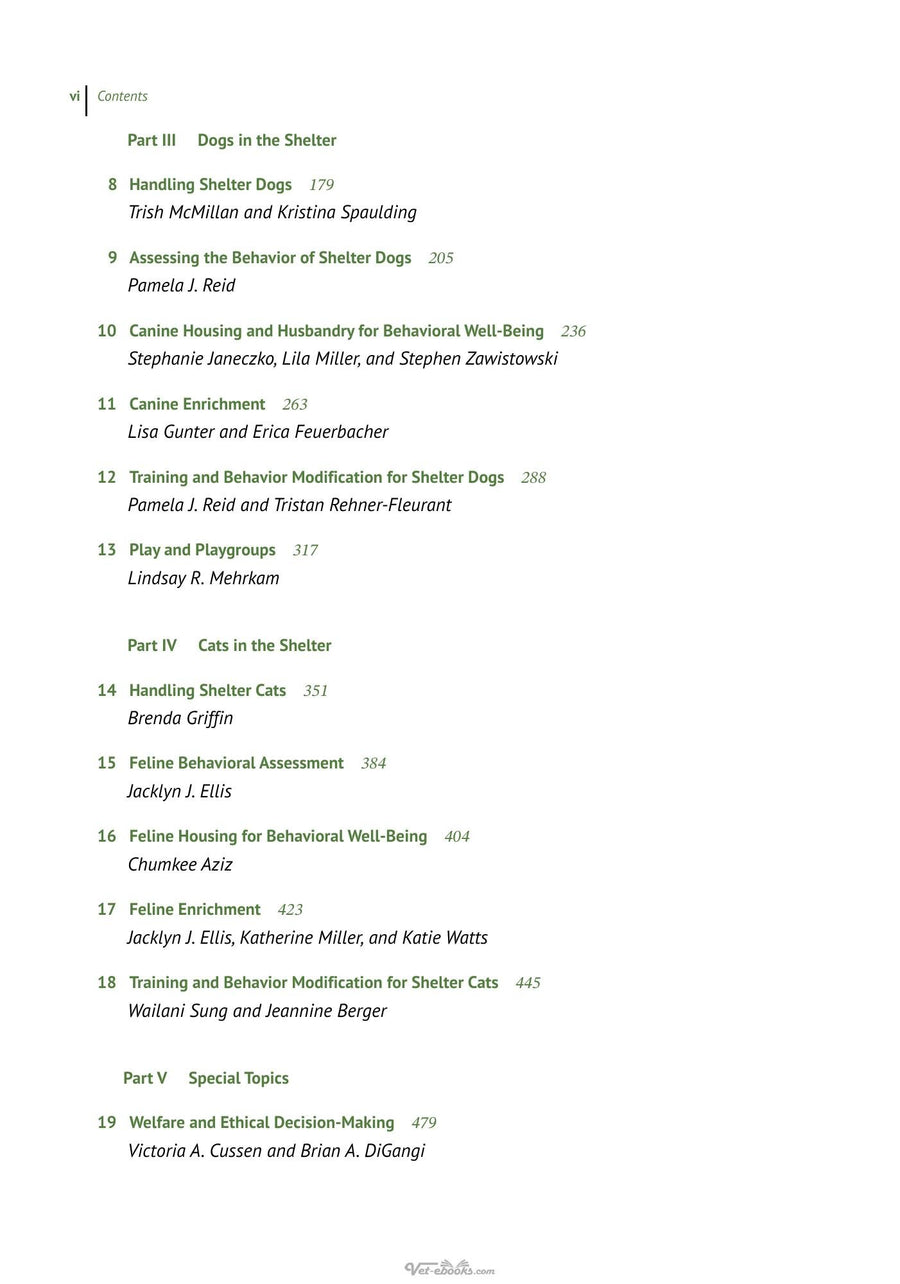 Preview page of Animal Behavior for Shelter Veterinarians and Staff 2nd Edition