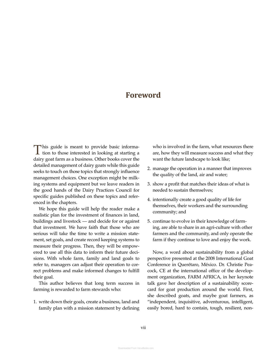 Preview page of A Guide to Starting a Commercial Goat Dairy