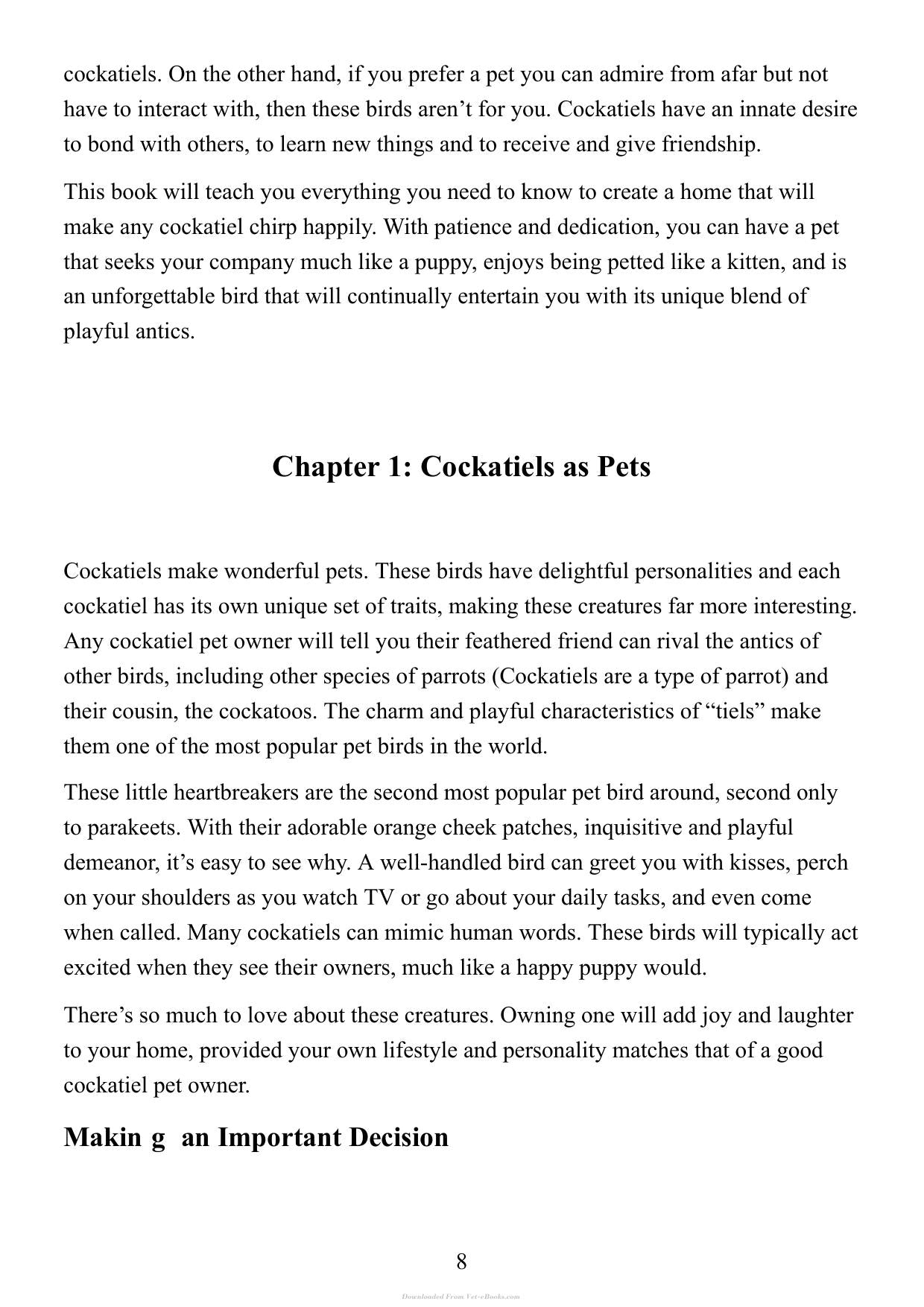 Cockatiels The Essential Guide To Ownership Care And Training For Your Pet