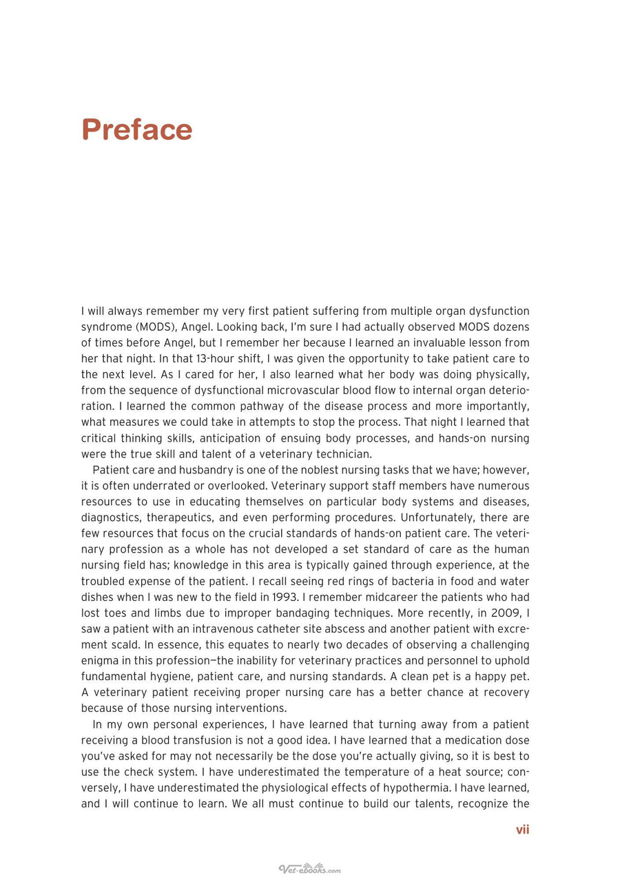 Preview page of Clinical Small Animal Care Promoting Patient Health Through Preventative Nursing