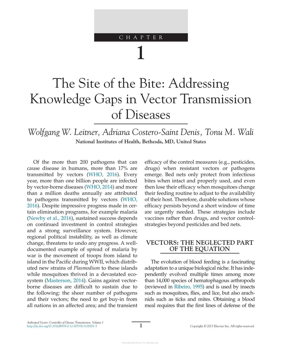 Preview page of Arthropod Vector Controller of Disease Transmission Volume 1