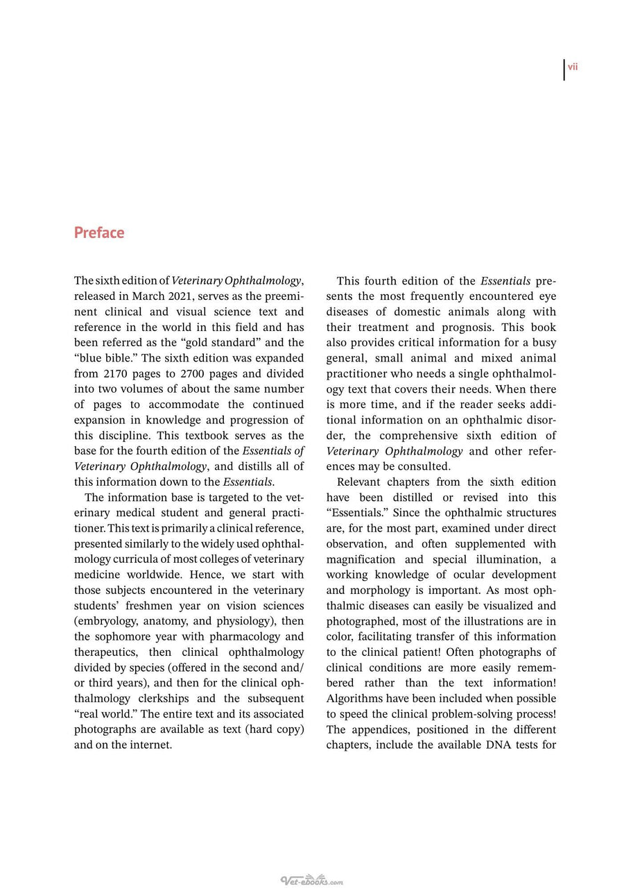 Preview page of Essentials of Veterinary Ophthalmology 4th Edition