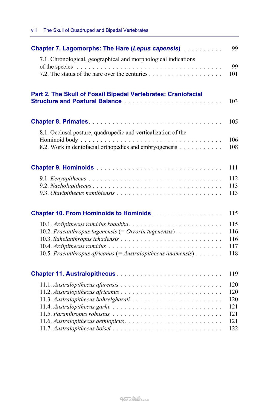 Preview page of The Skull of Quadruped and Bipedal Vertebrates Variations Abnormalities and Joint Pathologies