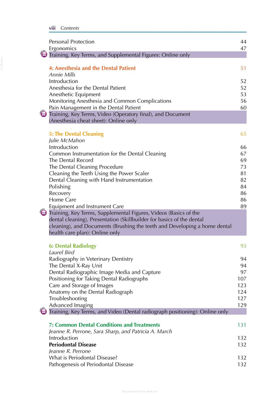 Preview page of Small Animal Dental Procedures for Veterinary Technicians and Nurses 2nd Edition