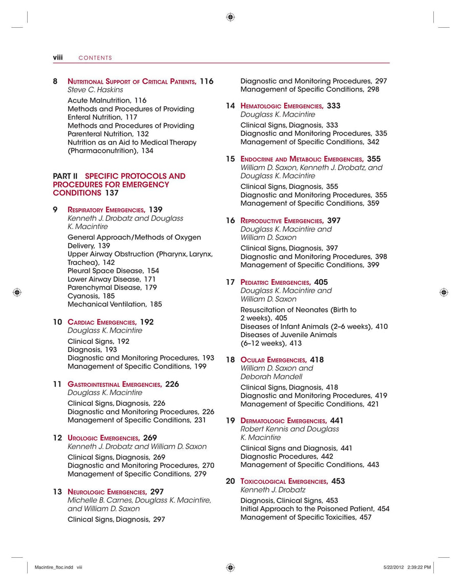 Preview page of Manual of Small Animal Emergency and Critical Care Medicine 2nd Edition