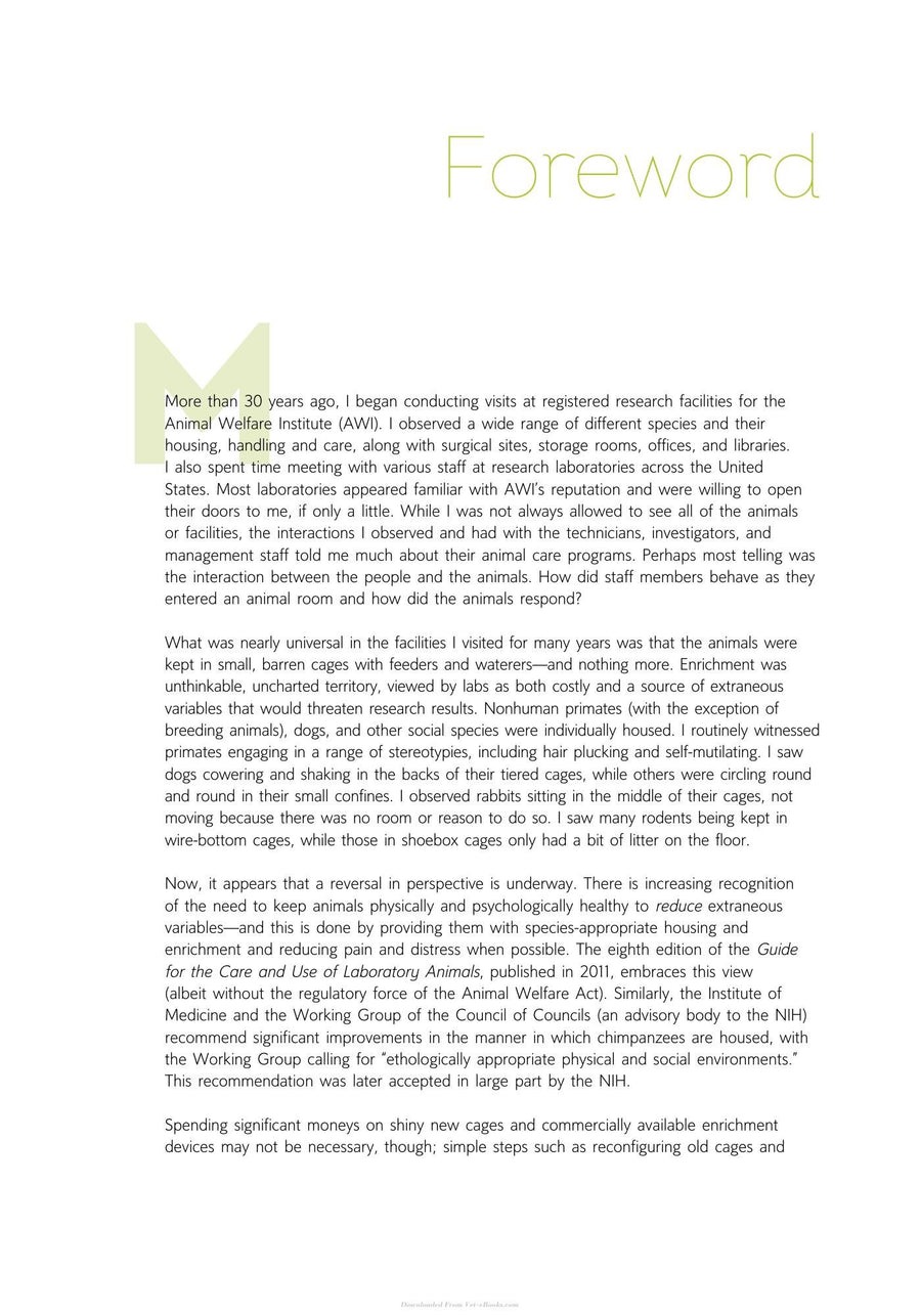 Preview page of Comfortable Quarters for Laboratory Animals