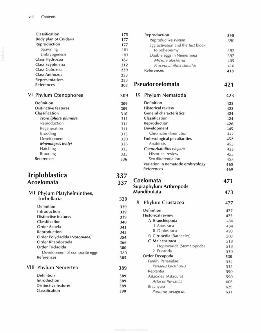 Preview page of Invertebrate Embryology and Reproduction