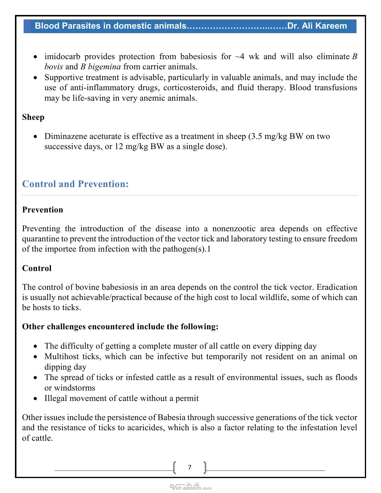 Blood Parasites In Domestic Animals
