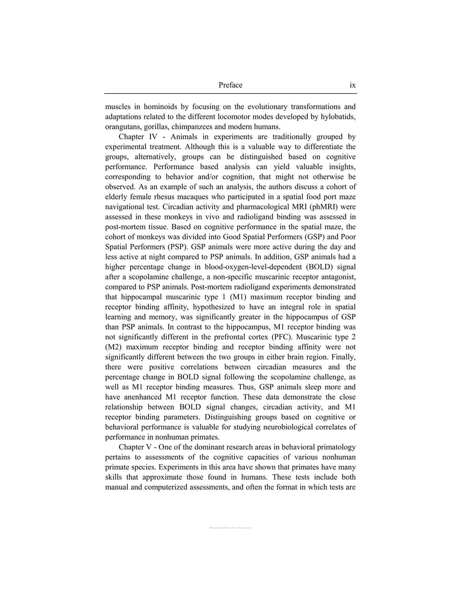 Preview page of Primates Classification Evolution and Behavior