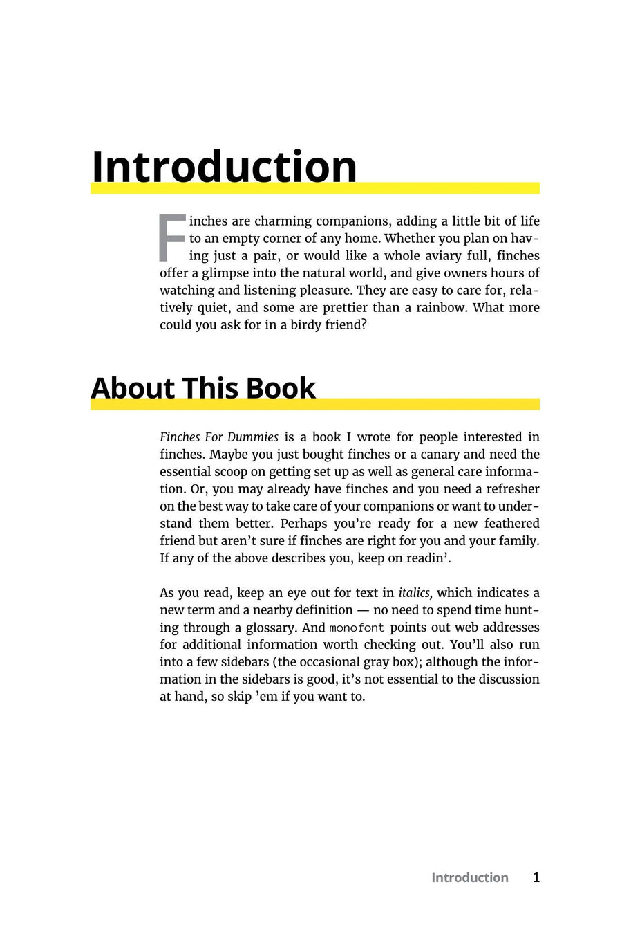 Preview page of Finches for Dummies 2nd Pdf