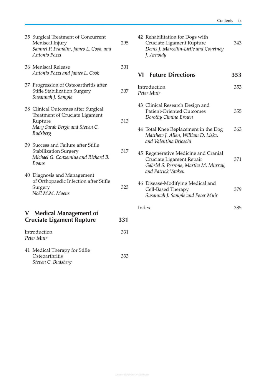 Preview page of Advances in the Canine Cranial Cruciate Ligament