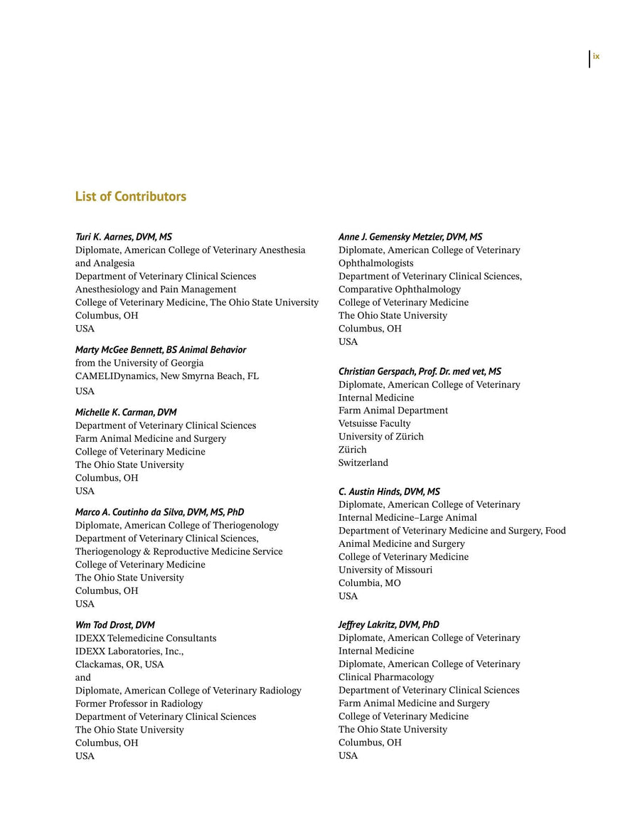 Preview page of Medicine and Surgery of Camelids 4th Edition