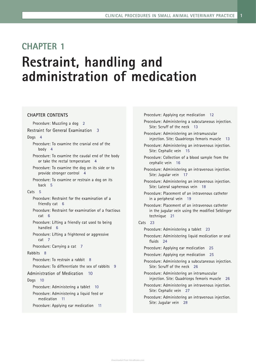 Preview page of Aspinall Clinical Procedures in Small Animal Veterinary Practice