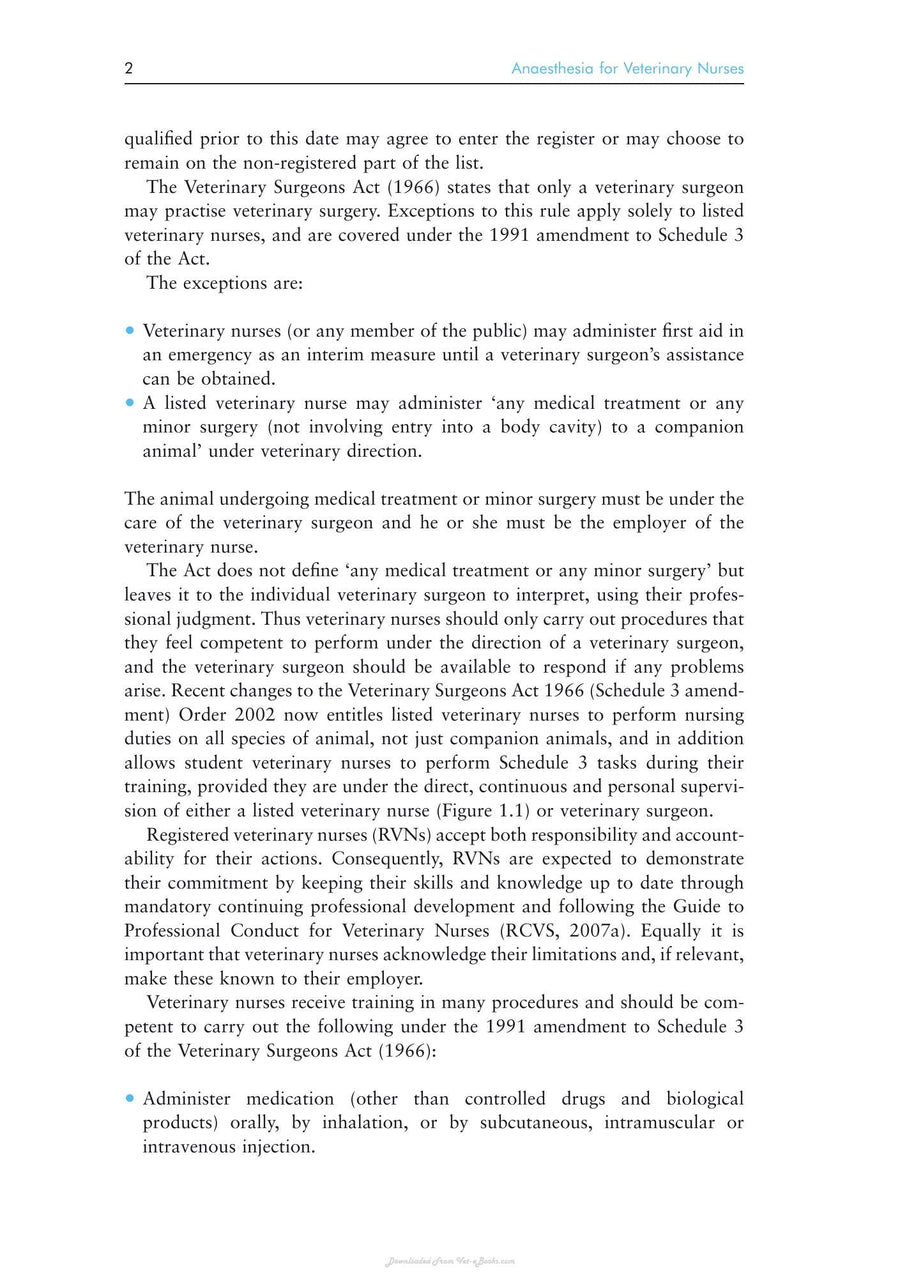 Preview page of Anaesthesia for Veterinary Nurses 2nd Edition