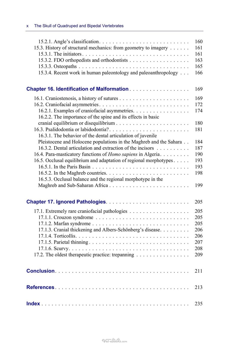 Preview page of The Skull of Quadruped and Bipedal Vertebrates Variations Abnormalities and Joint Pathologies