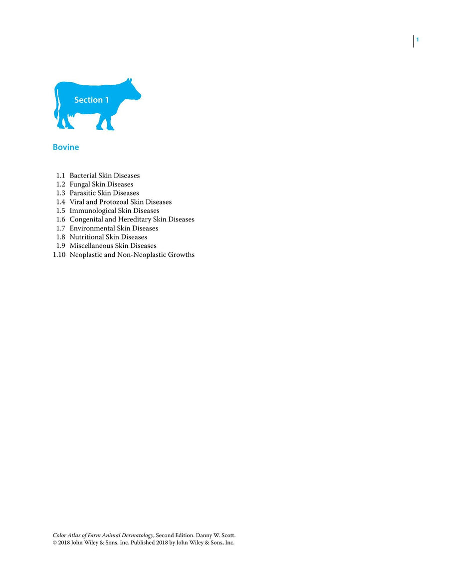 Preview page of Color Atlas of Farm Animal Dermatology 2nd Edition
