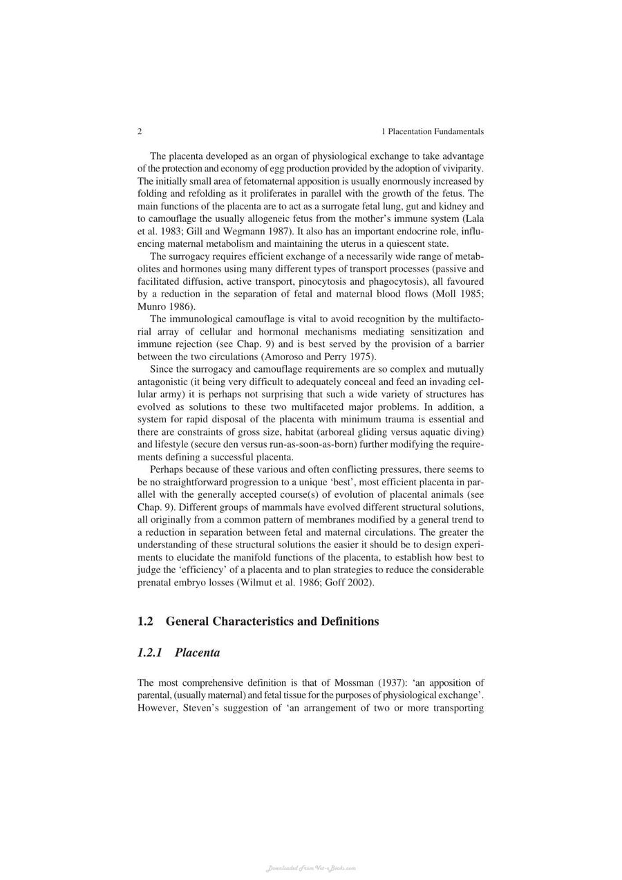 Preview page of Comparative Placentation Structures Functions and Evolution