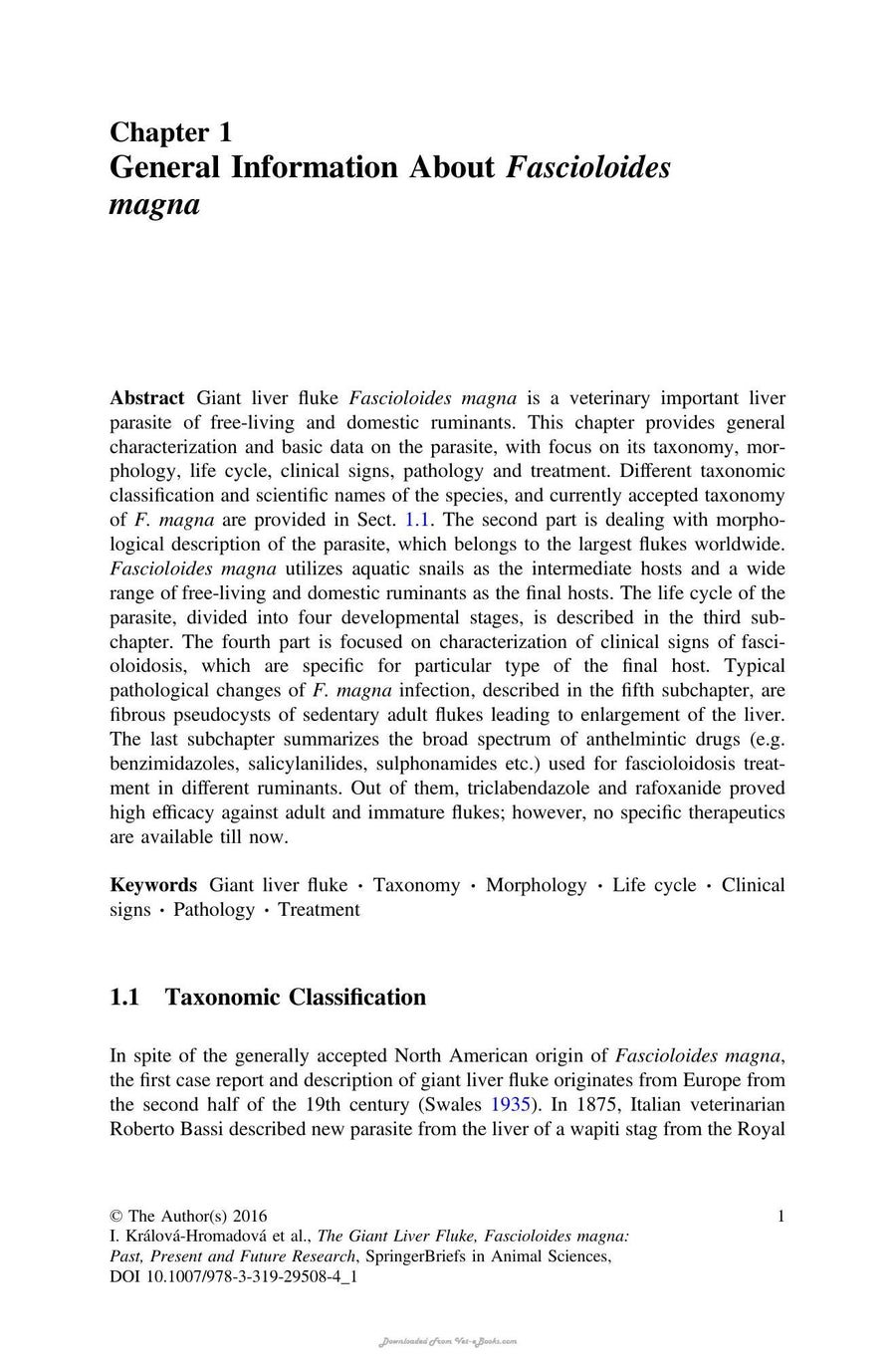 Preview page of The Giant Liver Fluke, Fascioloides Magna — Past, Present and Future Research